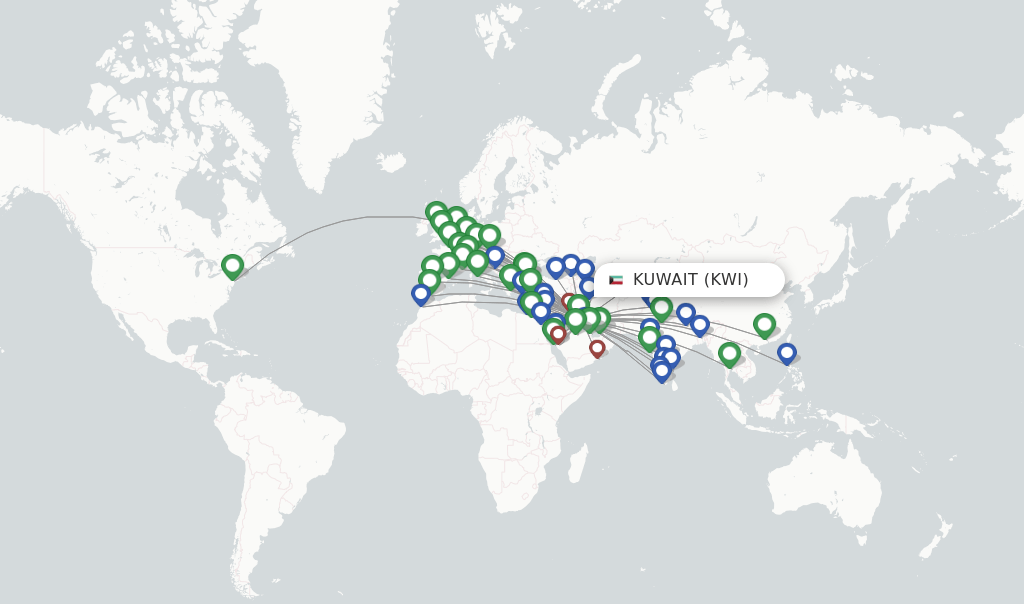 Kuwait Airways flights from Kuwait, KWI