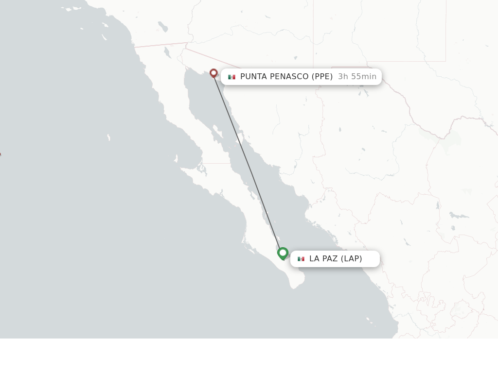 Direct (nonstop) flights from La Paz to Puerto Penasco schedules