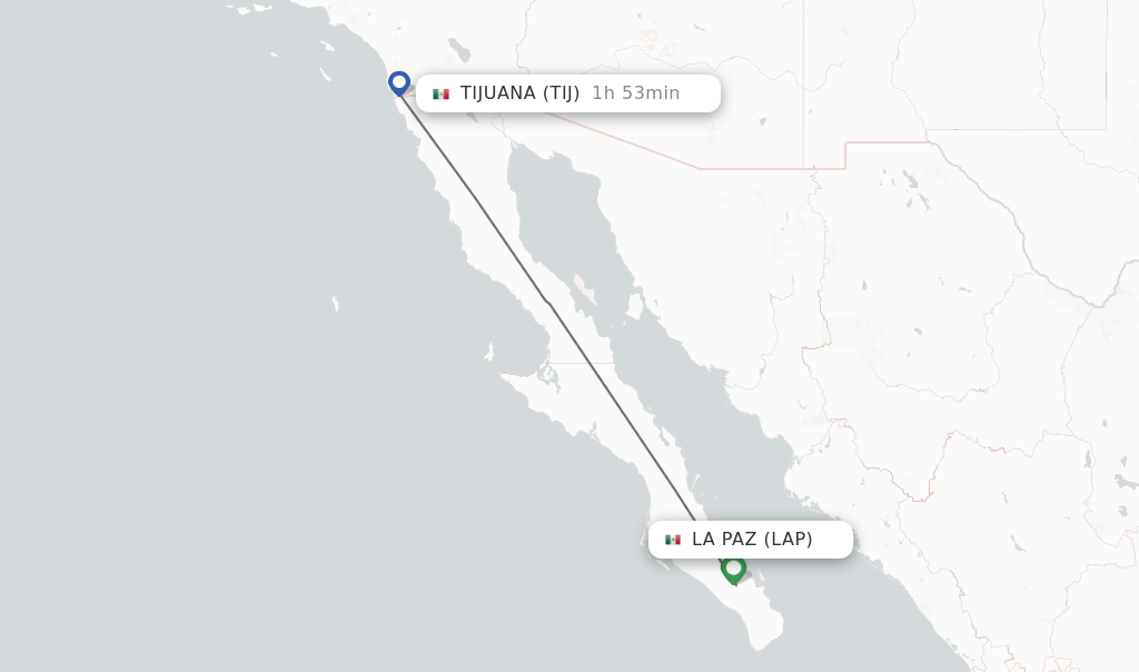 Direct (nonstop) flights from La Paz to Tijuana schedules