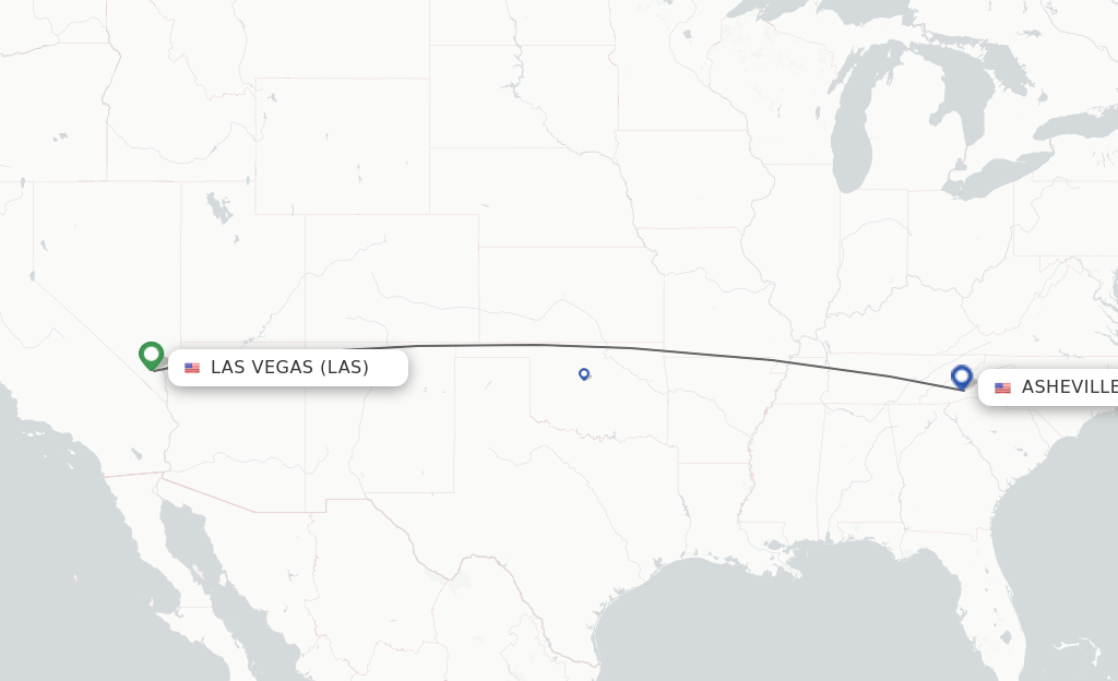 Direct (nonstop) flights from Las Vegas to Asheville schedules