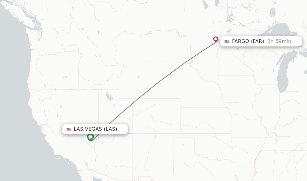 Direct (nonstop) flights from Las Vegas to Fargo schedules