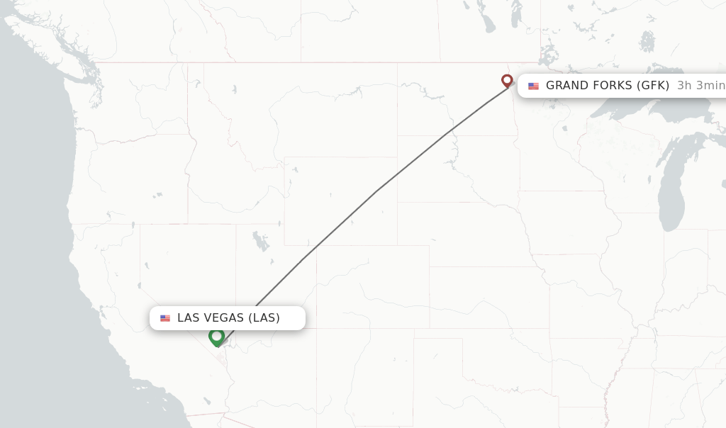 Direct (nonstop) flights from Las Vegas to Grand Forks schedules