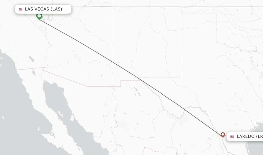 Direct (nonstop) flights from Las Vegas to Laredo schedules