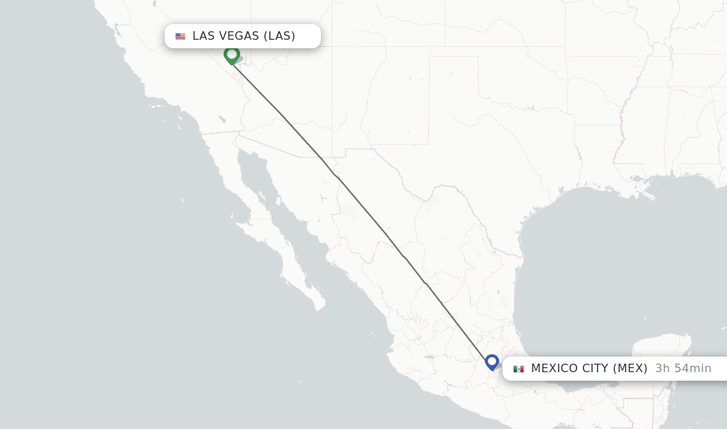 Direct (nonstop) flights from Las Vegas to Mexico City schedules