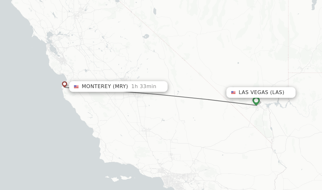 Direct (nonstop) flights from Las Vegas to Monterey schedules