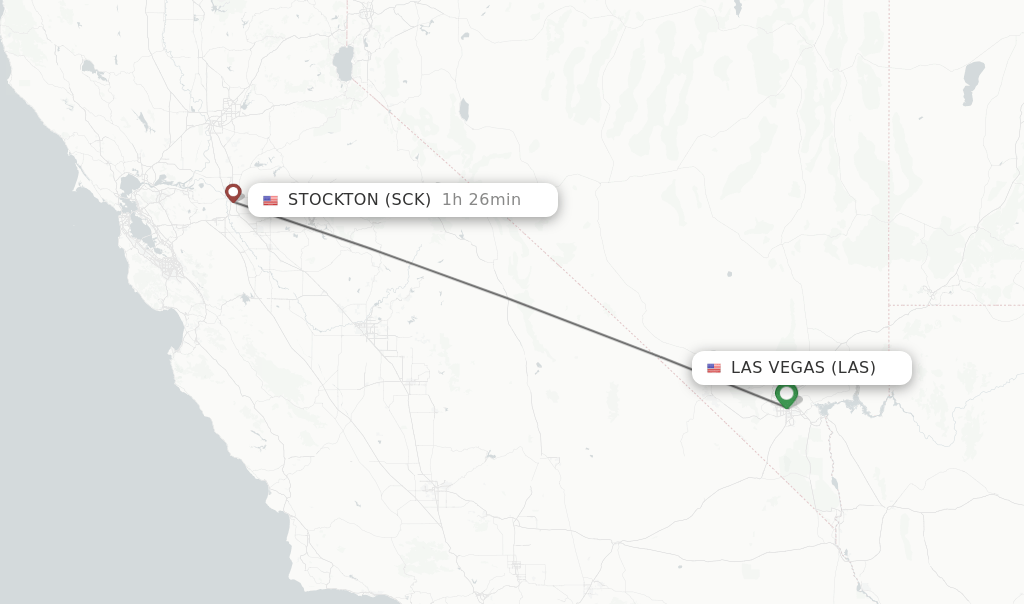 Direct (nonstop) flights from Las Vegas to Stockton schedules