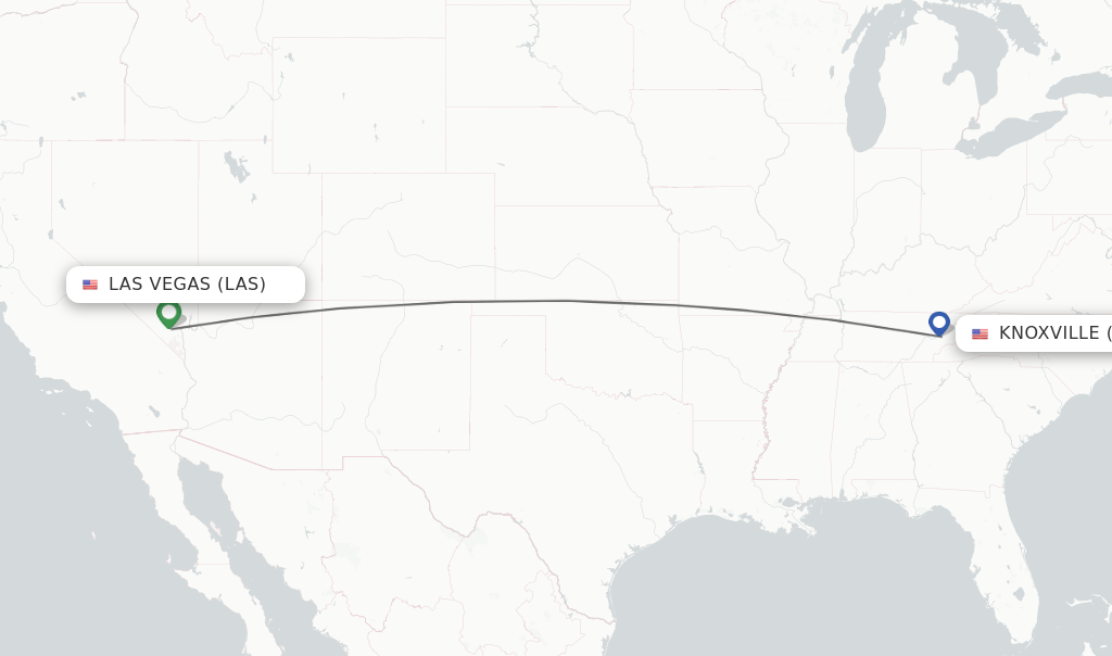 Direct (nonstop) flights from Las Vegas to Knoxville schedules