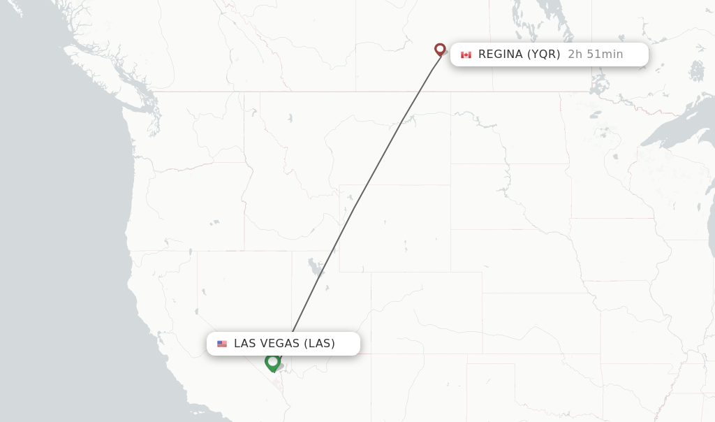 Direct (nonstop) flights from Las Vegas to Regina schedules