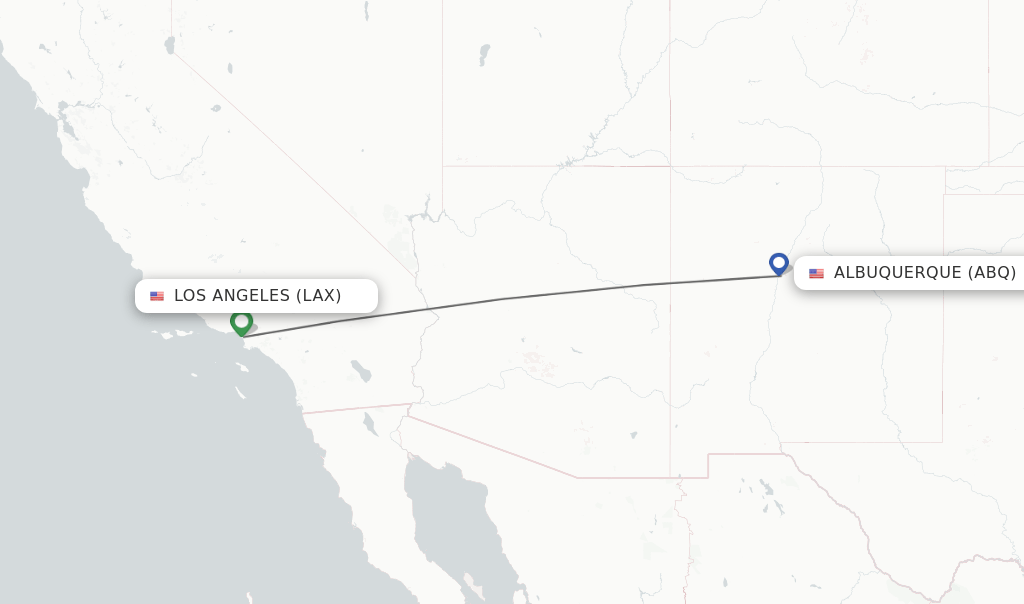 Direct (nonstop) flights from Los Angeles to Albuquerque schedules