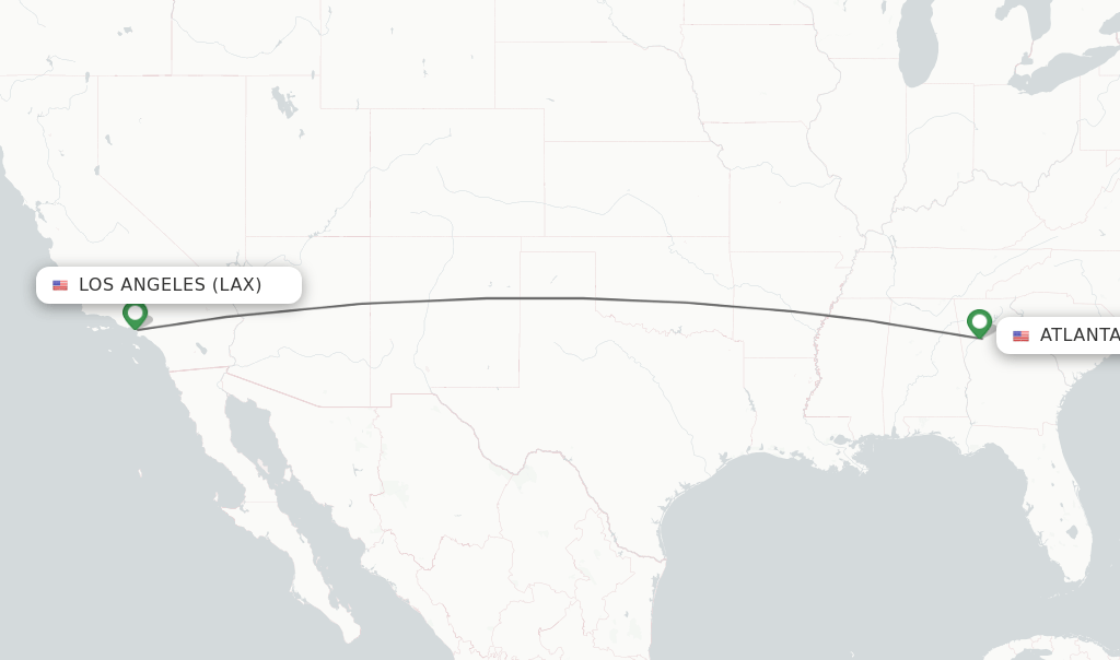 Direct (nonstop) flights from Los Angeles to Atlanta schedules