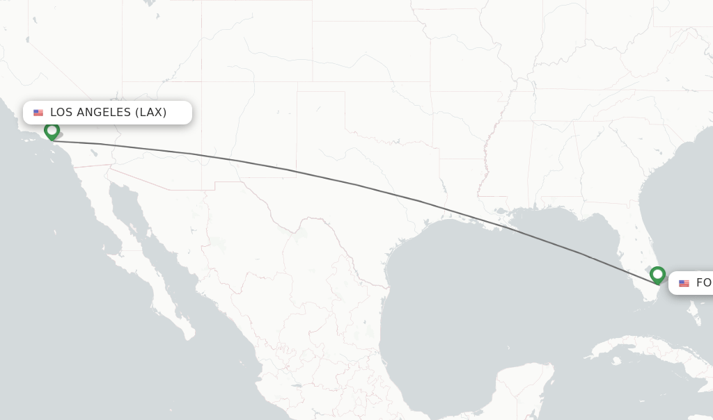 Direct (nonstop) flights from Los Angeles to Fort Lauderdale