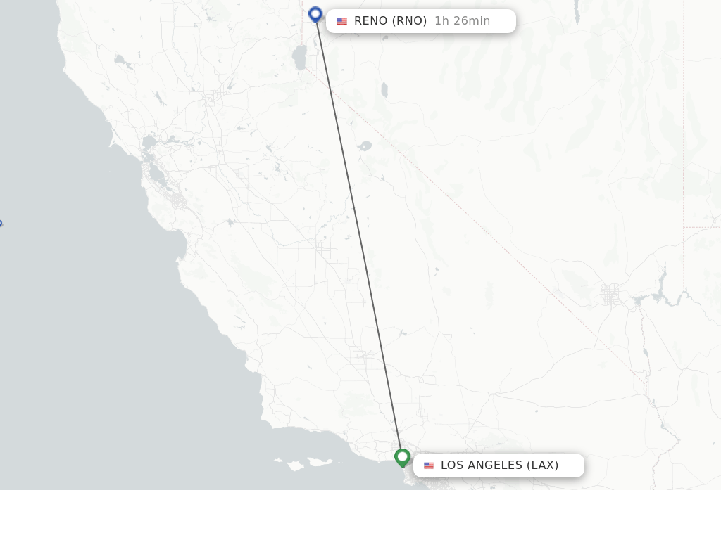 Direct (nonstop) flights from Los Angeles to Reno schedules