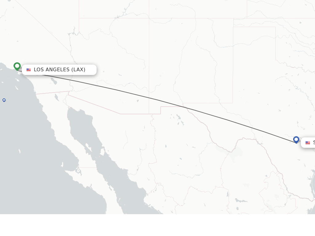 Direct (nonstop) flights from Los Angeles to San Antonio schedules