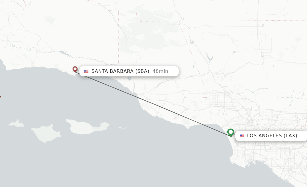 Direct (nonstop) flights from Los Angeles to Santa Barbara schedules