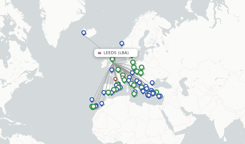 Jet2 flights from Leeds, LBA