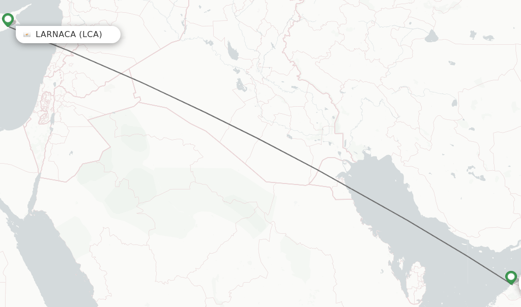 Direct (nonstop) flights from Larnaca to Dubai schedules