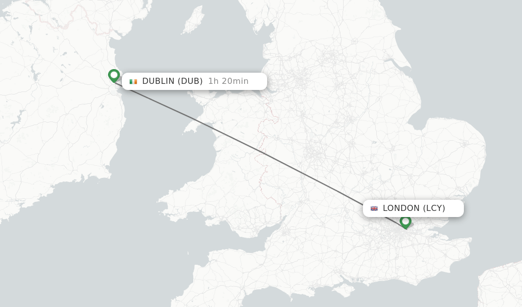 Direct (nonstop) flights from London to Dublin schedules