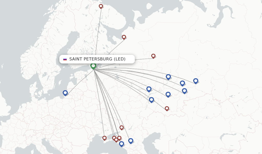 Nordavia Regional Airlines flights from Saint Petersburg, LED