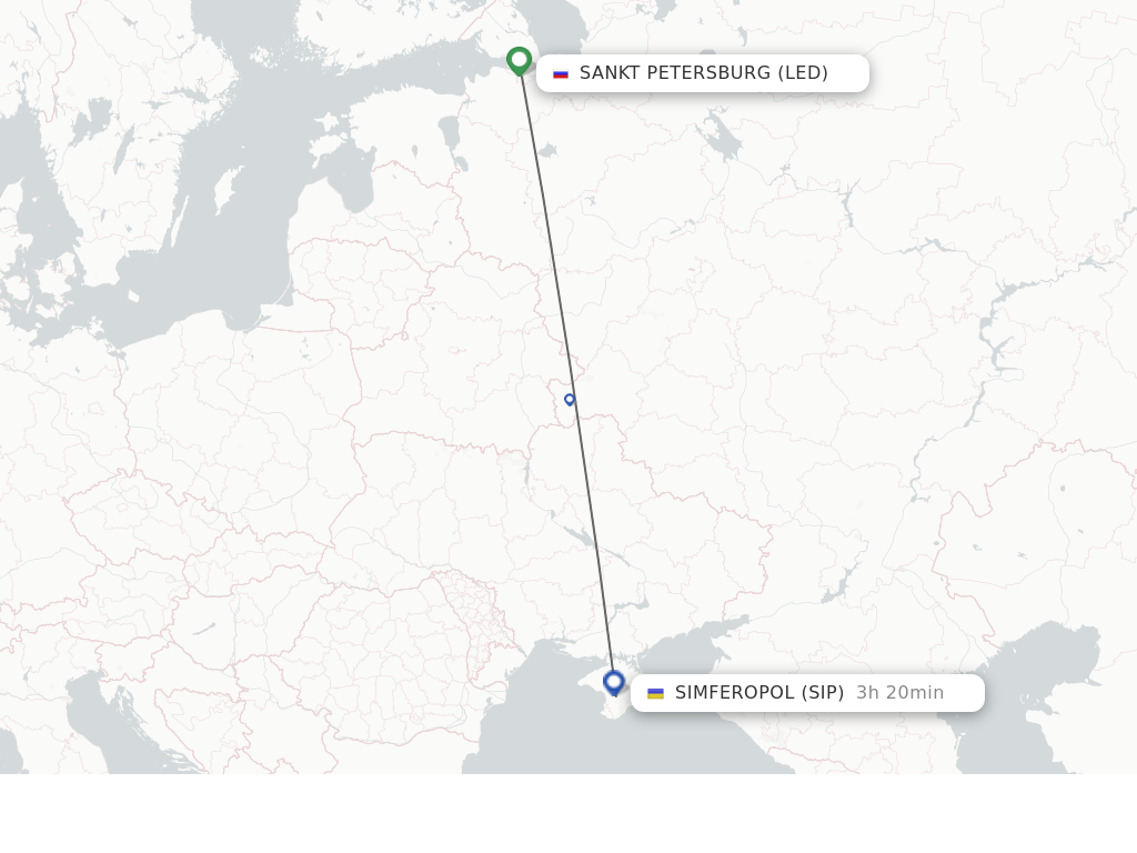 Direct (nonstop) flights from Saint Petersburg to Simferopol schedules