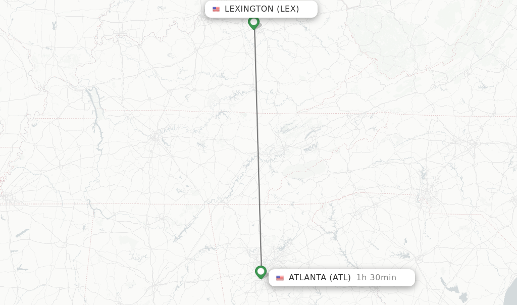 Direct (nonstop) flights from Lexington to Atlanta schedules