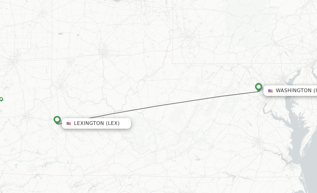 Direct (nonstop) flights from Lexington to Dulles schedules