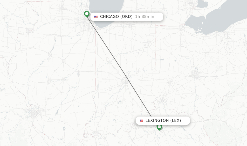 Direct (nonstop) flights from Lexington to Chicago schedules