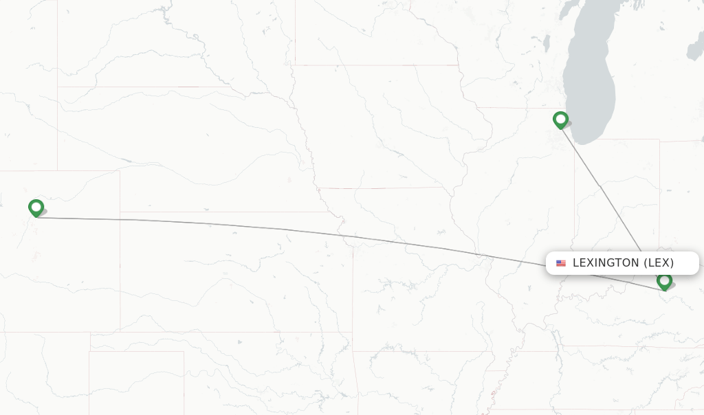 United flights from Lexington, LEX