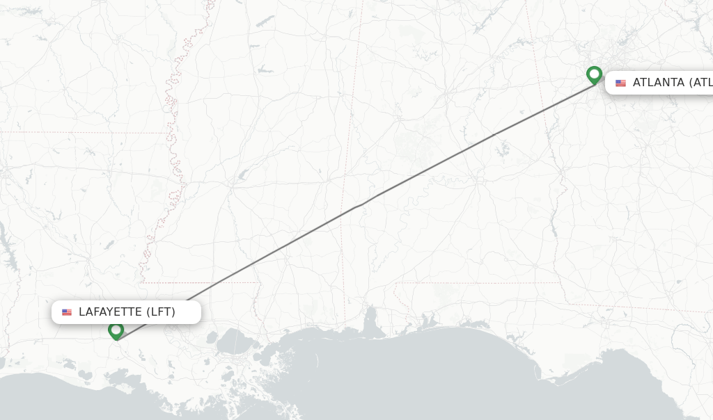 Direct (nonstop) flights from Lafayette to Atlanta schedules