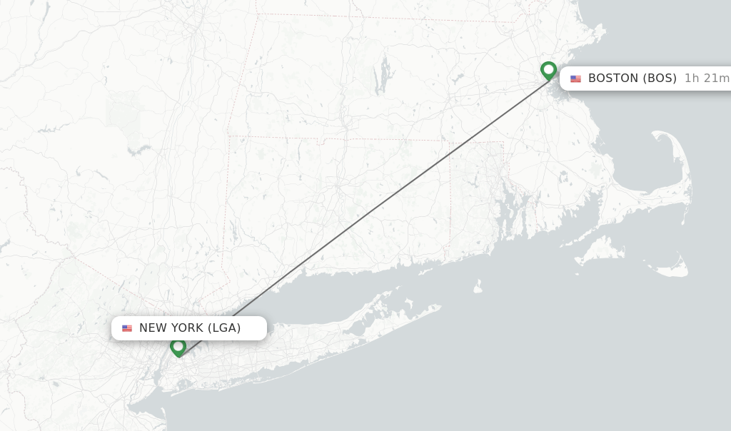 Direct (nonstop) flights from New York to Boston schedules