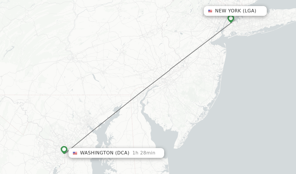 Direct (nonstop) flights from New York to Washington schedules