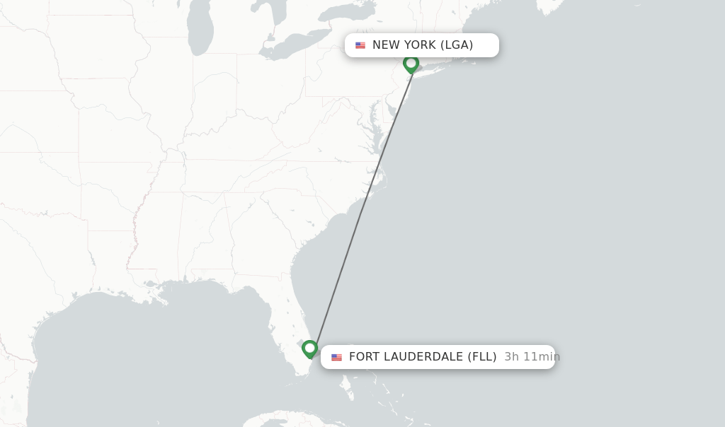 Direct (nonstop) flights from New York to Fort Lauderdale schedules
