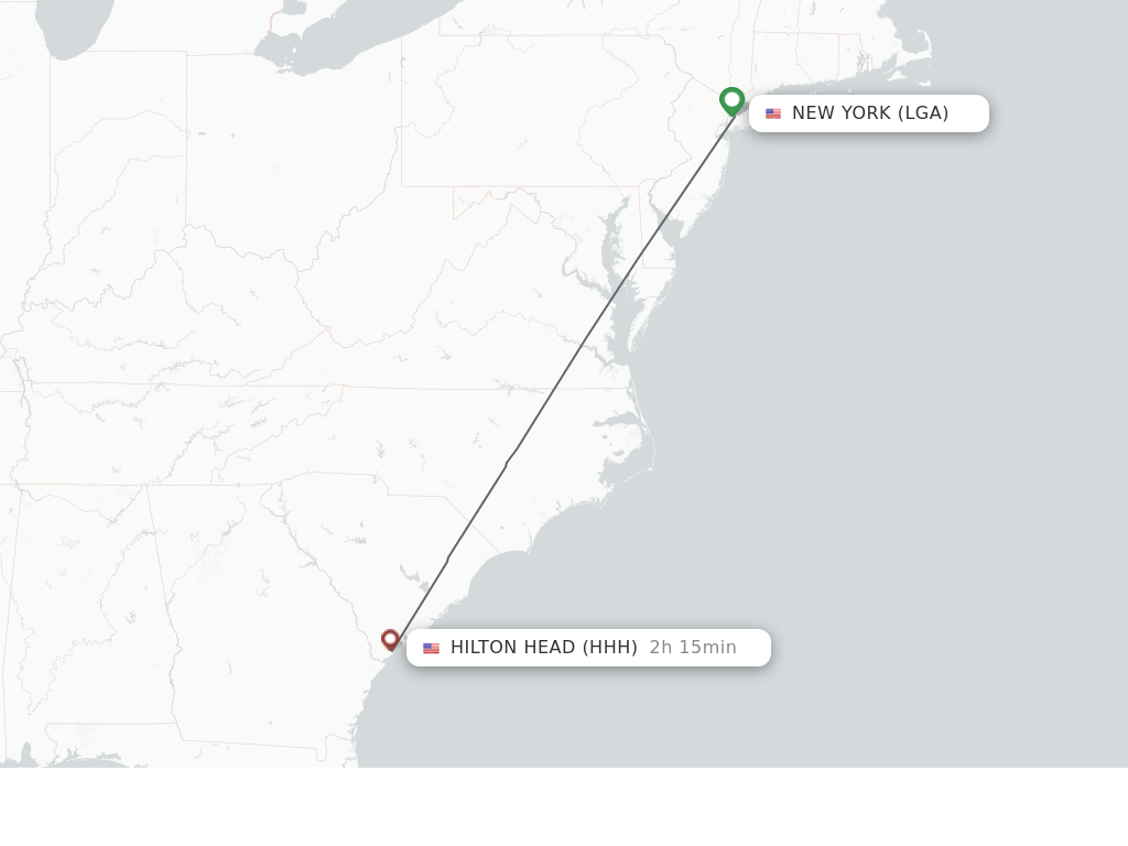 Direct (nonstop) flights from New York to Hilton Head schedules