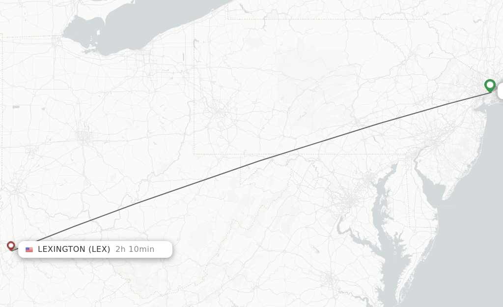Direct (nonstop) flights from New York to Lexington schedules