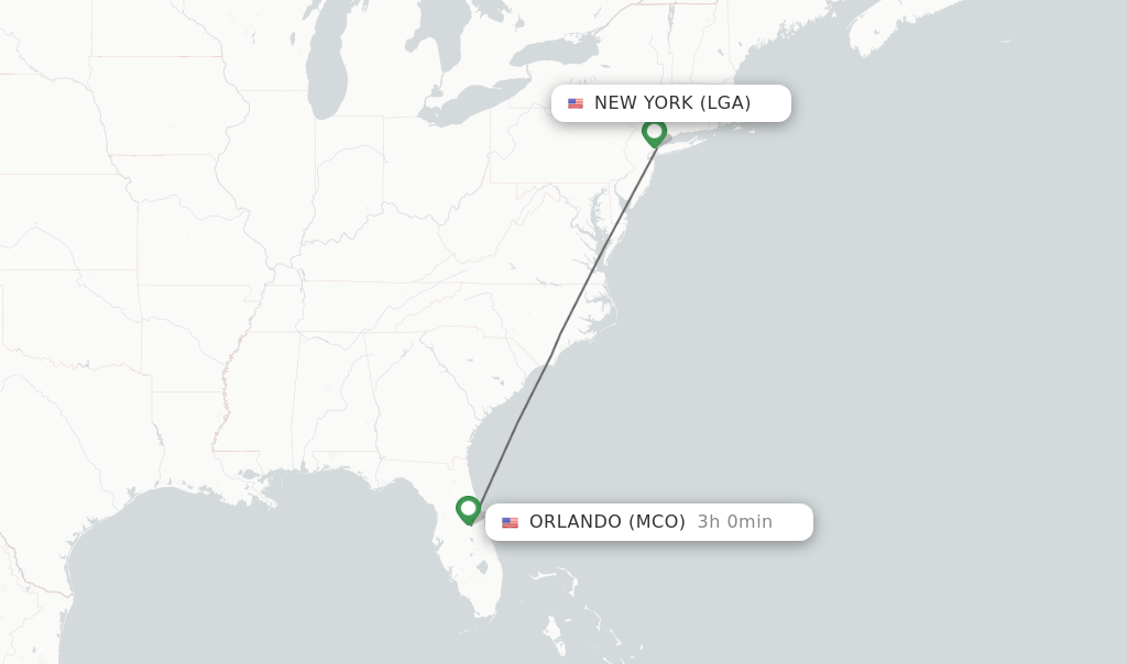 Direct (nonstop) flights from New York to Orlando schedules
