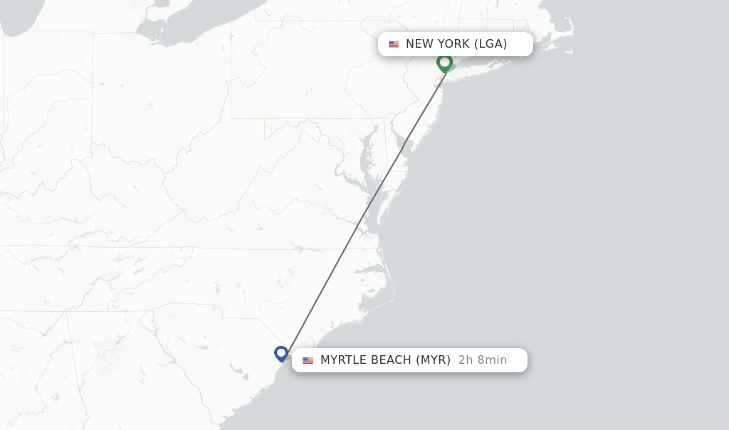 Direct (nonstop) flights from New York to Myrtle Beach schedules