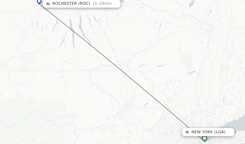 Direct (nonstop) flights from New York to Rochester schedules