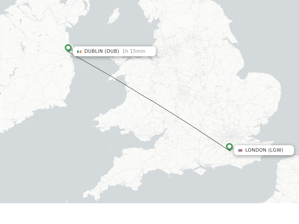 Direct (nonstop) flights from London to Dublin schedules