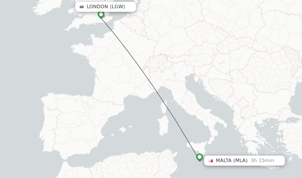 Direct (nonstop) flights from London to Malta schedules