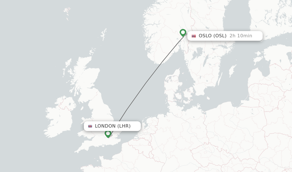 Direct (nonstop) flights from London to Oslo schedules