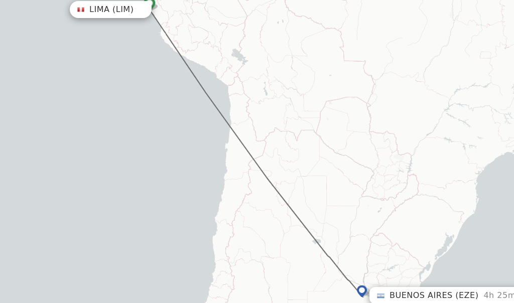 Direct (nonstop) flights from Lima to Buenos Aires schedules