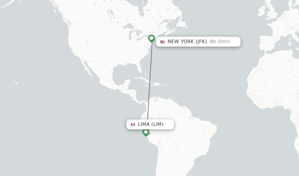 Direct (nonstop) flights from Lima to New York schedules