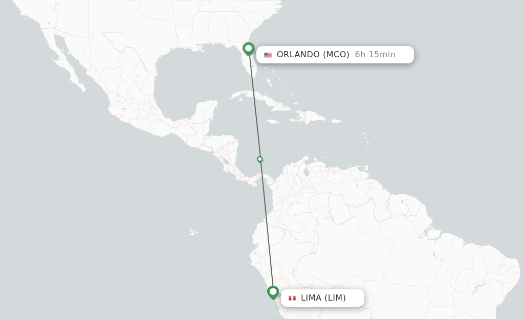 Direct (nonstop) flights from Lima to Orlando schedules