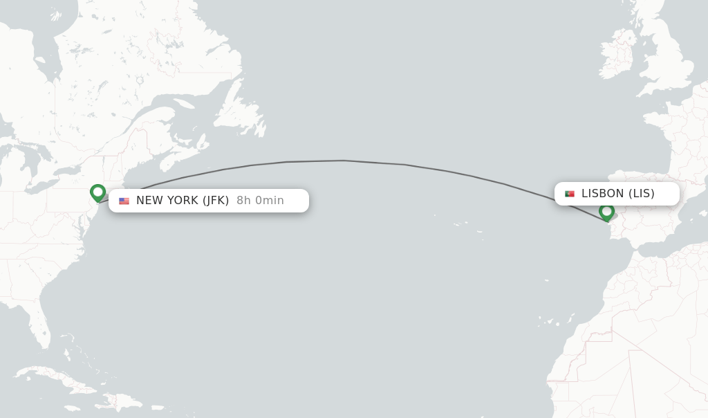 Direct (nonstop) flights from Lisbon to New York schedules