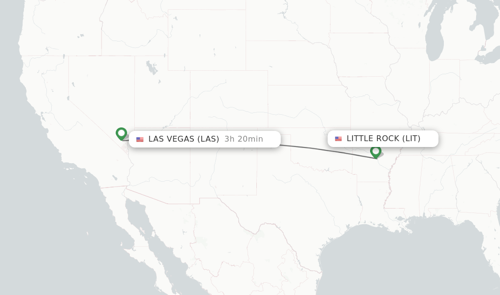 Direct (nonstop) flights from Little Rock to Las Vegas schedules