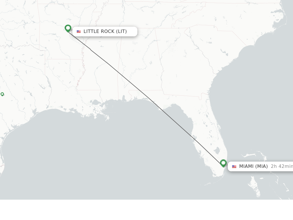 Direct (nonstop) flights from Little Rock to Miami schedules