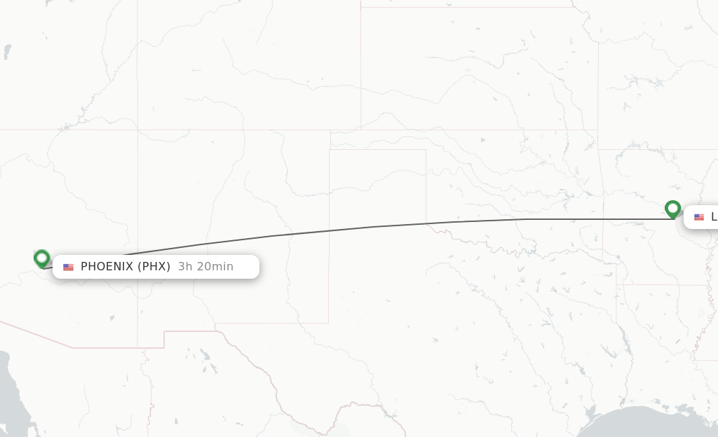 Direct (nonstop) flights from Little Rock to Phoenix schedules