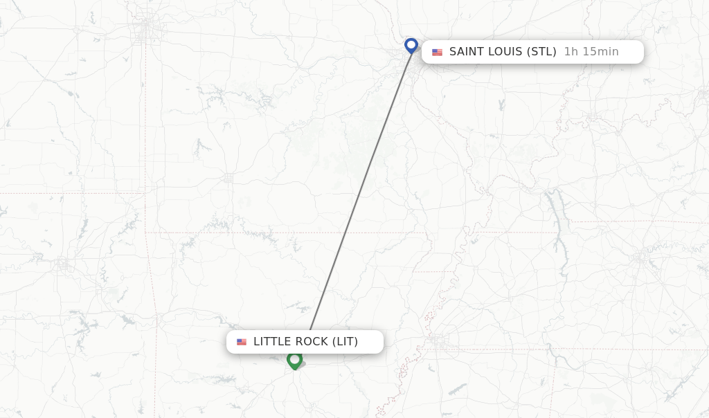 Direct (nonstop) flights from Little Rock to Saint Louis schedules