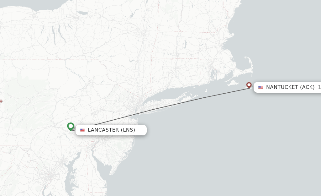 Direct (nonstop) flights from Lancaster to Nantucket schedules