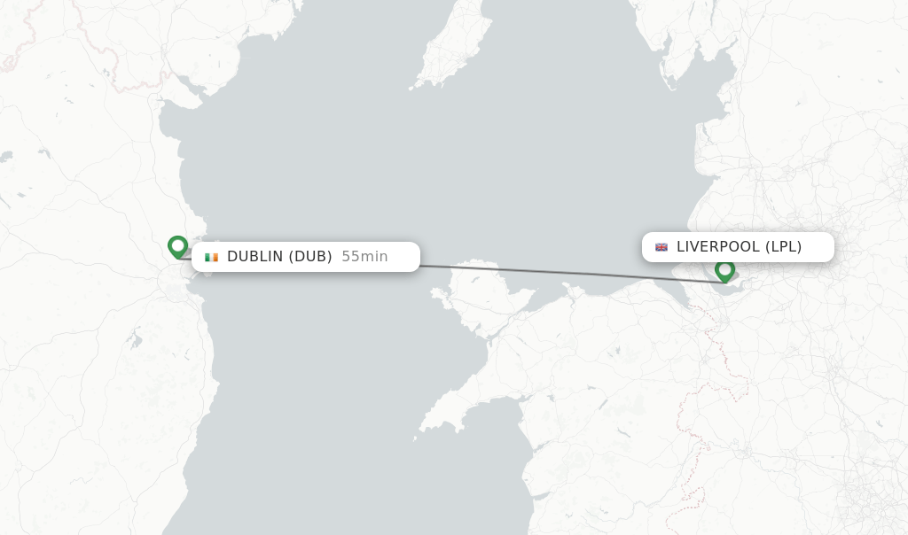 Direct (nonstop) flights from Liverpool to Dublin schedules
