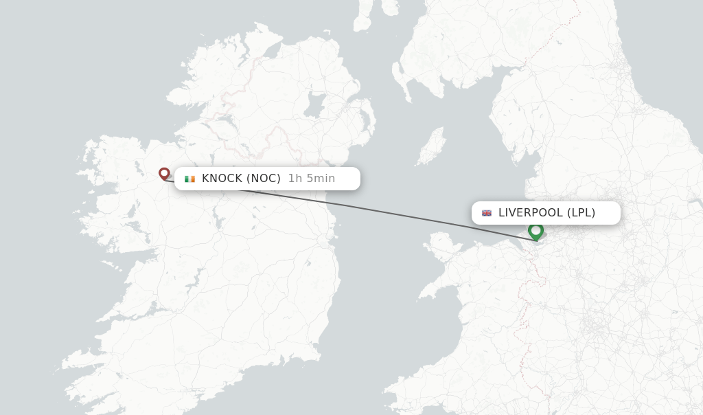 Direct (nonstop) flights from Liverpool to Knock schedules